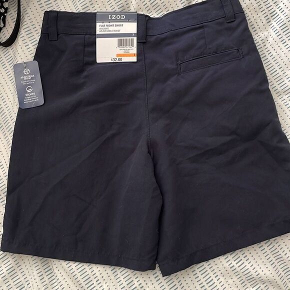 NWT! Izod Navy Blue Flat Front Shorts Size 7 - Picture 2 of 8